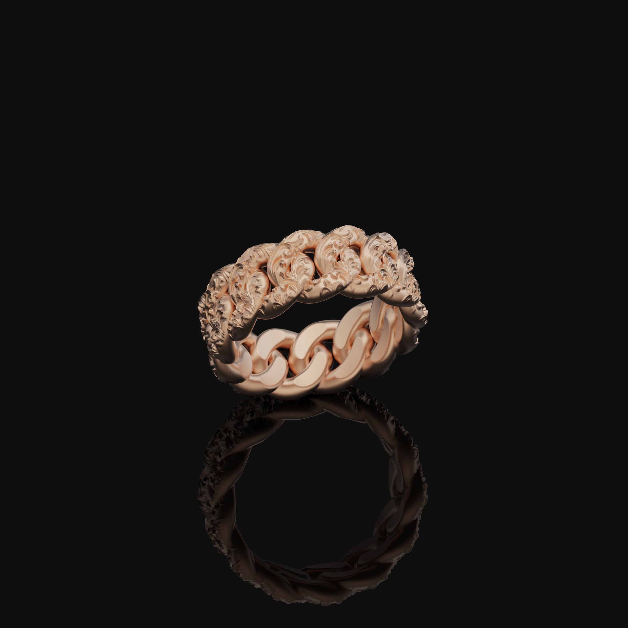 Cuban Link Band Rose Gold Finish