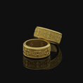 Load image into Gallery viewer, Floral Victorian Style Rotating Wedding Band Ring Gold Finish
