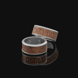 Rotating Aztec Pattern Band Ring, Wedding Ring, Engraved Inside, Unique Customizable Design, Ancient Inspired