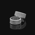 Bild in Galerie-Betrachter laden, Rotating Aztec Pattern Band Ring, Wedding Ring, Engraved Inside, Unique Customizable Design, Ancient Inspired
