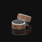 Spinning Maltese Cross Wedding Band Ring, Rotating Design, Engravable Inside, Symbol of Valor & Faith