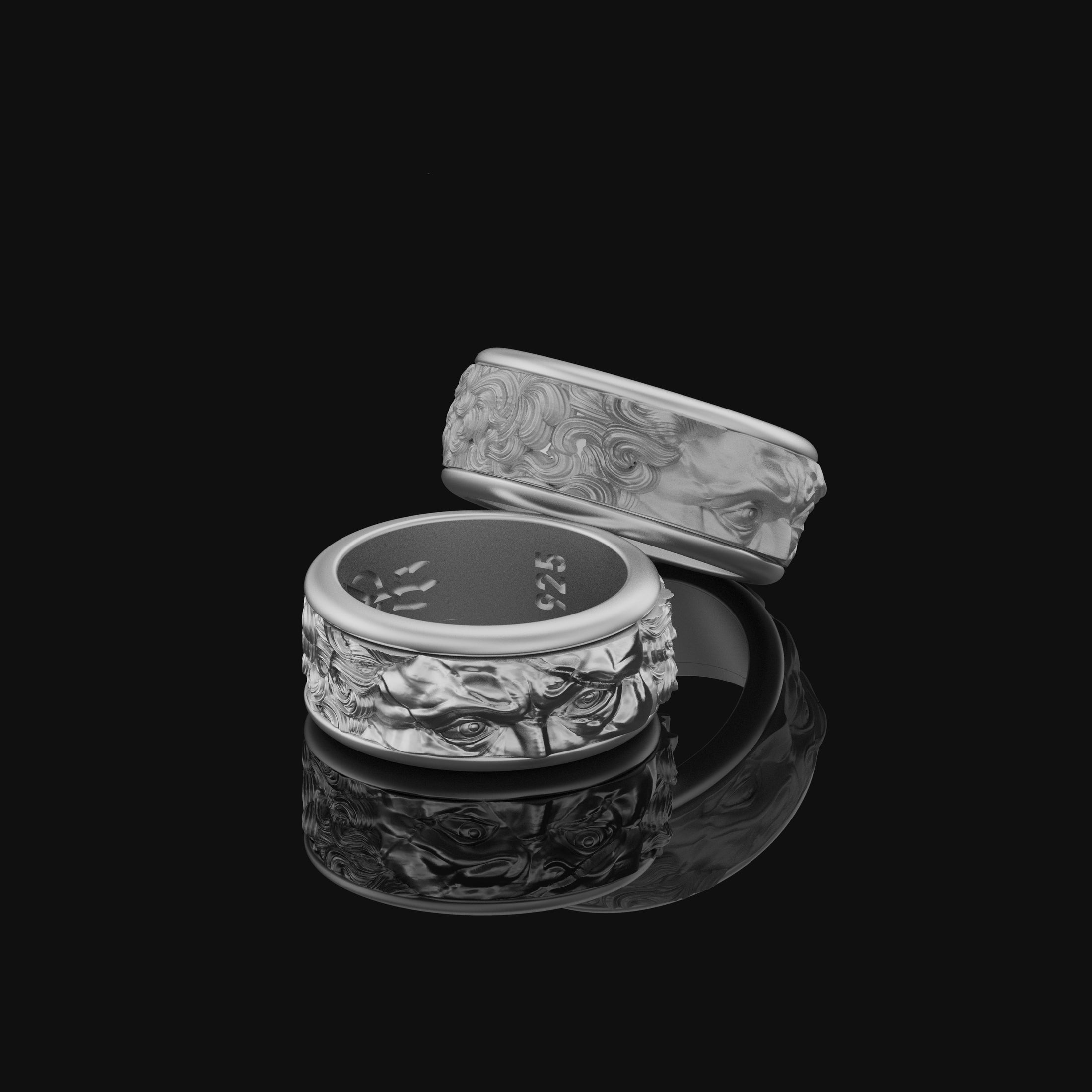 Spinning Michelangelo's Moses Wedding Band, Renaissance Inspired, Engravable Inside, Symbol of Artistic Mastery