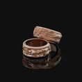 Load image into Gallery viewer, Spinning Michelangelo's Moses Wedding Band, Renaissance Inspired, Engravable Inside, Symbol of Artistic Mastery
