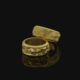 Spinning Michelangelo's Moses Wedding Band, Renaissance Inspired, Engravable Inside, Symbol of Artistic Mastery