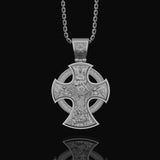 Two-Sided Cross Necklace: Saint Michael Front, Jesus Crucifix Back, Dual Faith Symbol, Christian Jewelry Polished Finish