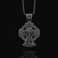 Bild in Galerie-Betrachter laden, Two-Sided Cross Necklace: Saint Michael Front, Jesus Crucifix Back, Dual Faith Symbol, Christian Jewelry Oxidized Finish
