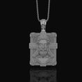 Bild in Galerie-Betrachter laden, Two-Sided Cross Necklace: Saint Michael Front, Jesus Crucifix Back, Dual Faith Symbol, Christian Jewelry Polished Matte
