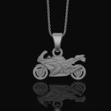 Motorcycle, Pendant, Biker, Jewelry, Men's Accessory, Engine, Rider, Motorcycle Charm, Road, Engine Jewelry, Rider Charm Pendant Polished Matte