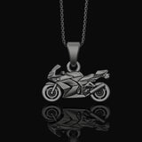 Motorcycle, Pendant, Biker, Jewelry, Men's Accessory, Engine, Rider, Motorcycle Charm, Road, Engine Jewelry, Rider Charm Pendant Oxidized Finish