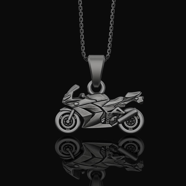 Motorcycle, Pendant, Biker, Jewelry, Men's Accessory, Engine, Rider, Motorcycle Charm, Road, Engine Jewelry, Rider Charm Pendant Oxidized Finish