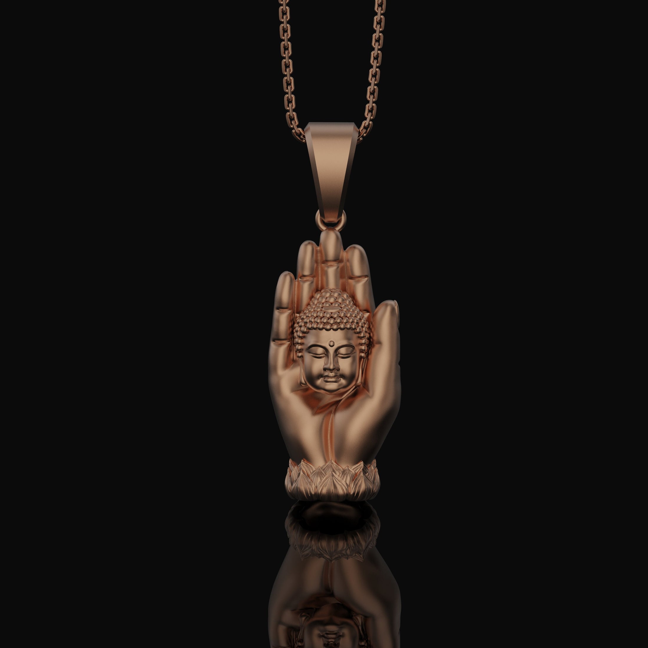 Buddha Necklace Rose Gold Finish