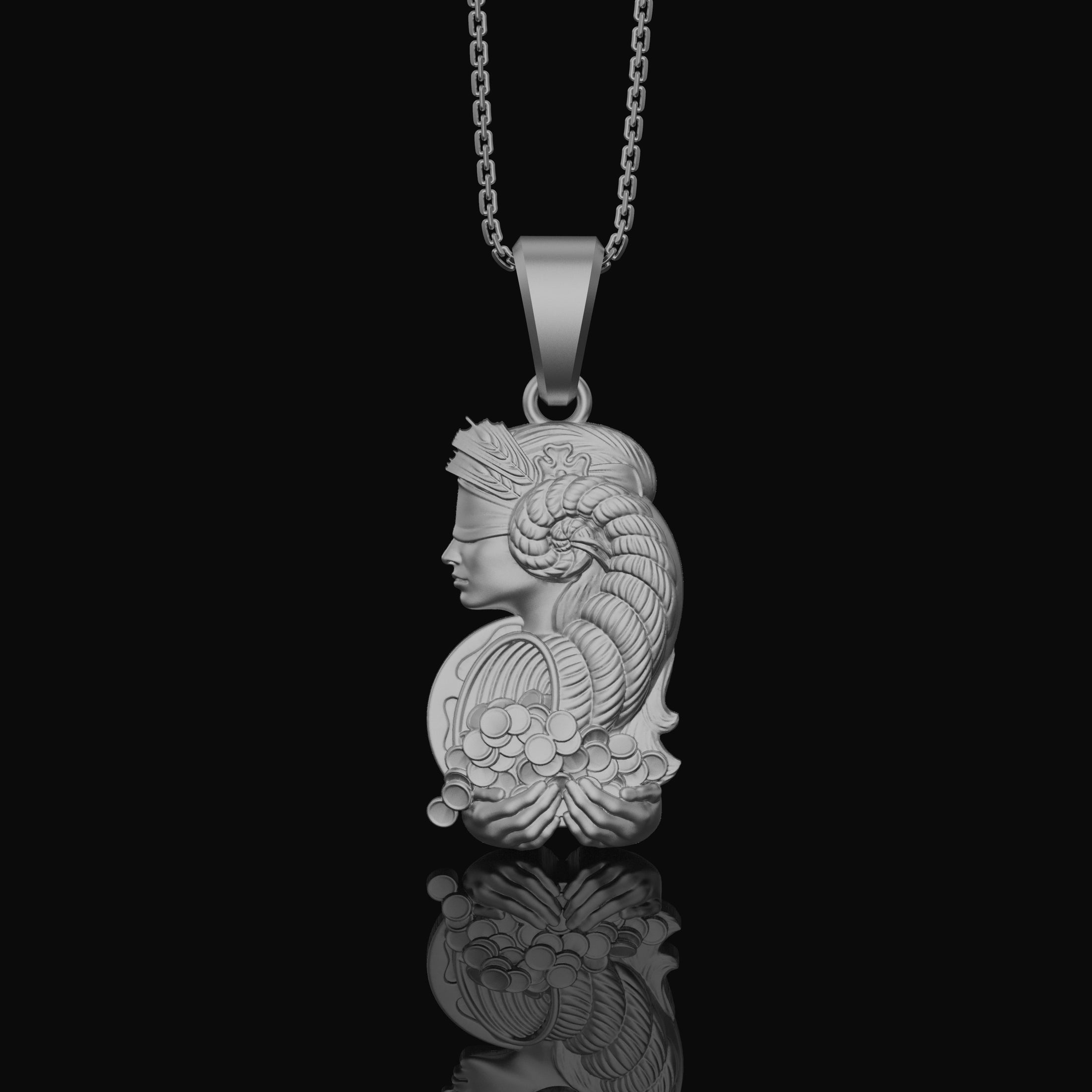 Roman Luck Goddess Pendant Polished Finish