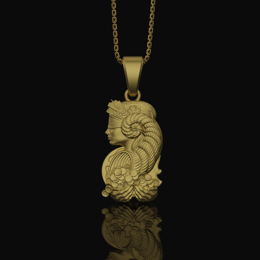 Roman Luck Goddess Pendant Gold Finish