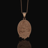 Silver Peacock Pendant Necklace, Bird of Juno Symbol, Elegant Peafowl Design, Unique Ornate Jewelry Rose Gold Matte