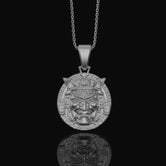 Silver Samurai Head Pendant, Symbol of Honor & Warrior Spirit, Unique Japanese Heritage Jewelry Polished Finish