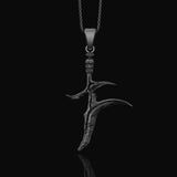 Black Knife Charm Necklace, Elden Ring Inspired, Gift for boyfriend, Geek Gift, Videogame Lover, Elden Ring Pendant Oxidized Finish