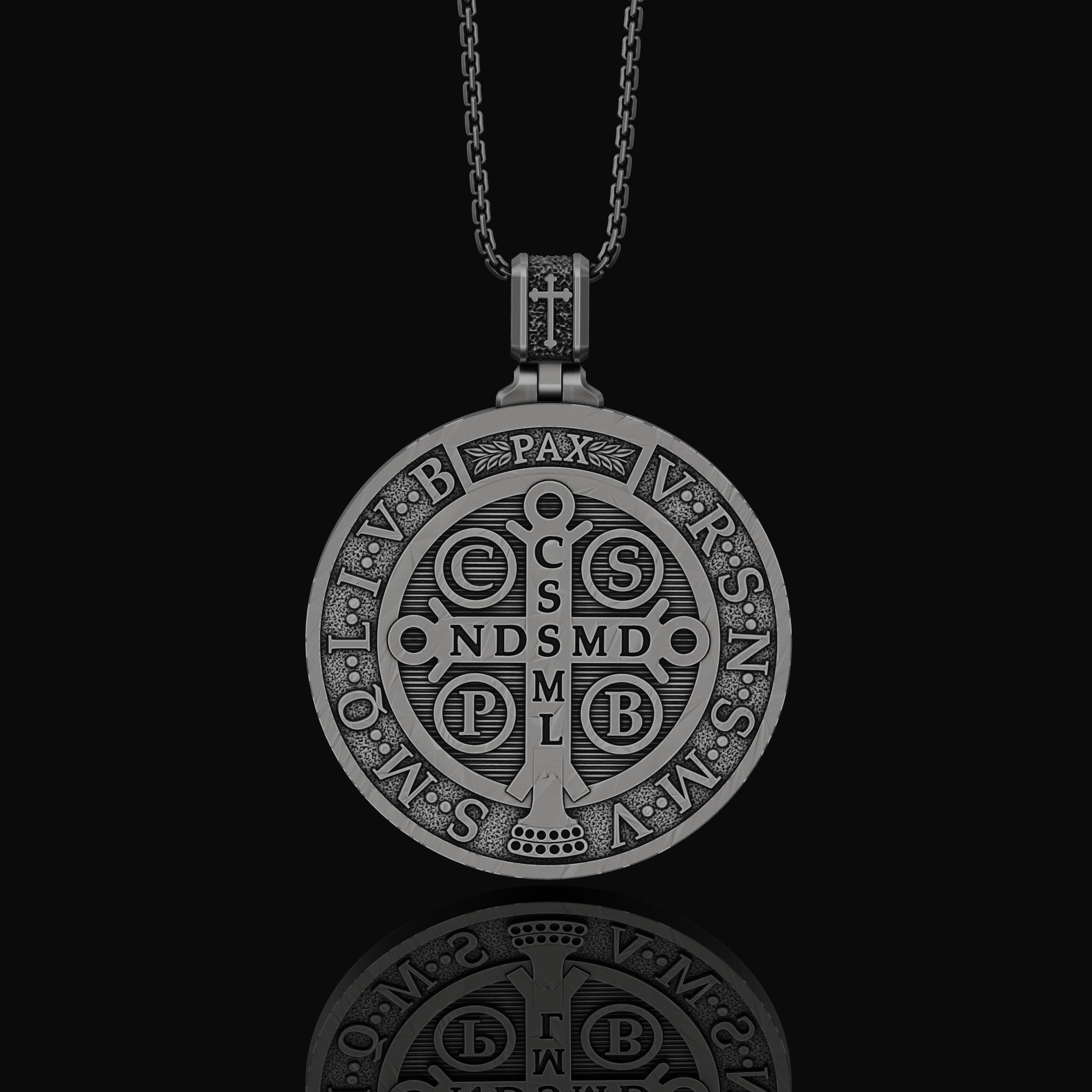 St. Benedict Medallion Necklace, Symbol of Protection & Faith, Sacred Christian Devotional Jewelry, Religious Pendant