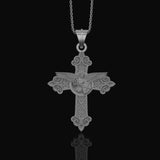 St. Michael Protection Silver Cross, 'Quis ut Deus' Engraved, Archangel Michael Amulet, Symbol of Divine Guard Polished Matte