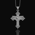 Load image into Gallery viewer, St. Michael Protection Silver Cross, 'Quis ut Deus' Engraved, Archangel Michael Amulet, Symbol of Divine Guard Polished Finish
