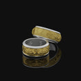 Bild in Galerie-Betrachter laden, Rotating Wedding Band Ring, Two Lions Roaring Design, Engravable Inside, Unique Symbol of Strength

