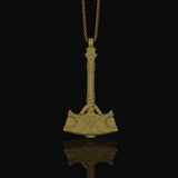 Silver Mjölnir Necklace, Thor's Hammer, Viking Jewelry, Norse Mythology, Thunder God, Viking Pendant, Christmas Gift Gold Matte