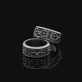 Bild in Galerie-Betrachter laden, Spinning Maltese Cross Wedding Band Ring, Rotating Design, Engravable Inside, Symbol of Valor & Faith Oxidized Finish
