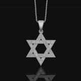 Star of David Pendant, Symbol of Jewish Faith, Elegant Hexagram Necklace, Emblem of Heritage & Unity Polished Matte