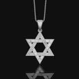 Star of David Pendant, Symbol of Jewish Faith, Elegant Hexagram Necklace, Emblem of Heritage & Unity Polished Finish