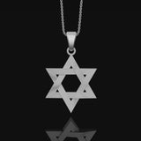 Silver Star of David Charm, Timeless Jewish Symbol, Delicate Hexagram Pendant, Reflection of Tradition Polished Matte