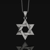 Silver Star of David Charm, Timeless Jewish Symbol, Delicate Hexagram Pendant, Reflection of Tradition Oxidized Finish