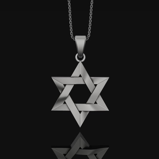 Silver Star of David Charm, Timeless Jewish Symbol, Delicate Hexagram Pendant, Reflection of Tradition Oxidized Finish