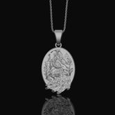 Silver Peacock Pendant Necklace, Bird of Juno Symbol, Elegant Peafowl Design, Unique Ornate Jewelry Polished Finish