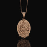 Silver Peacock Pendant Necklace, Bird of Juno Symbol, Elegant Peafowl Design, Unique Ornate Jewelry Rose Gold Finish
