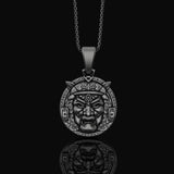 Silver Samurai Head Pendant, Symbol of Honor & Warrior Spirit, Unique Japanese Heritage Jewelry Oxidized Finish
