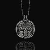 Silver Ankh Necklace with Eye of Providence, Ankh Medallion Design, Symbol of Life & Divine Protection Oxidized Finish