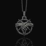 Bad Dream Catcher Pendant, Nightmare and Darkness Symbol, Witchcraft & Wicca Jewelry, Sorcerer's Evil Charm Oxidized Finish