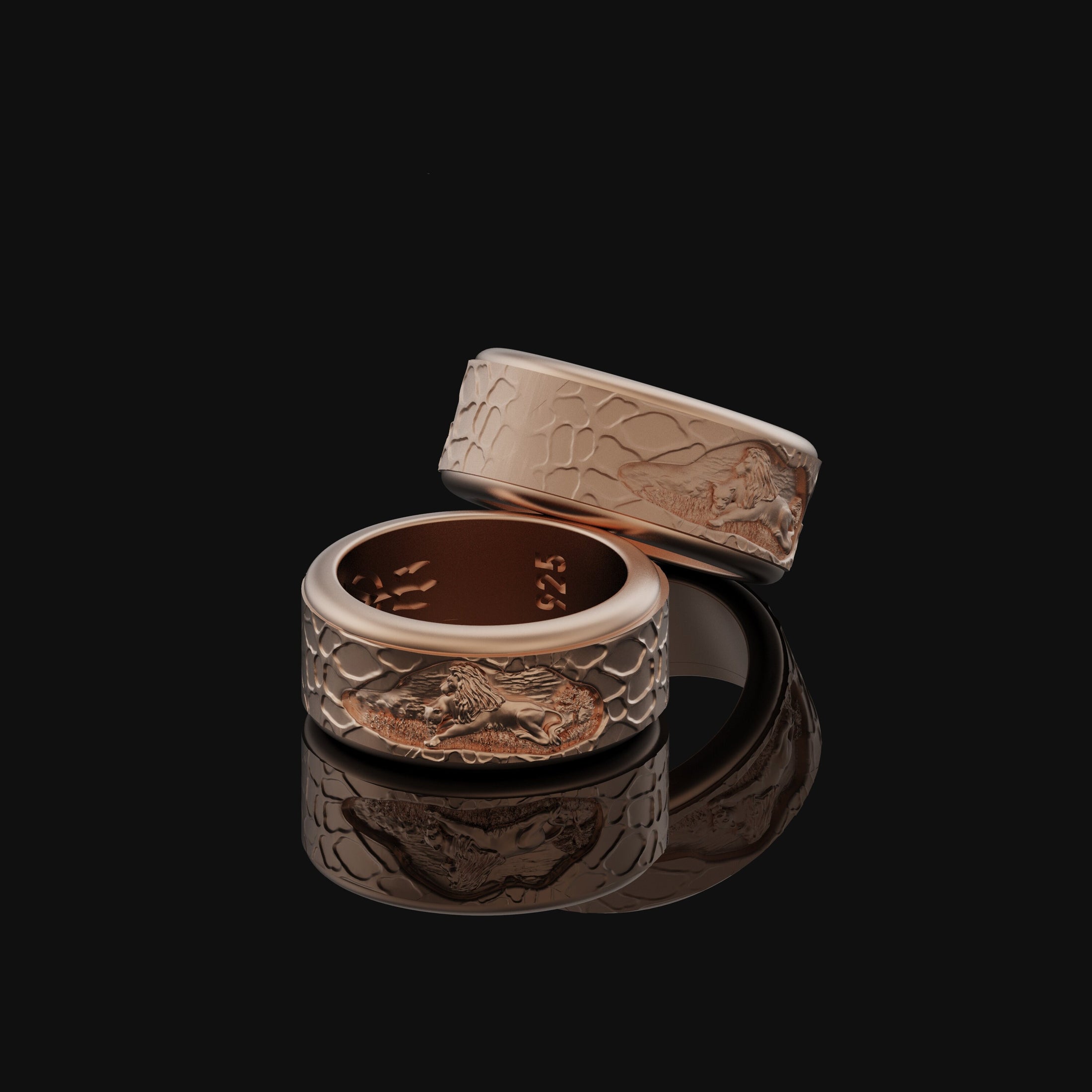 Rotating Savannah Band - Engravable Rose Finish