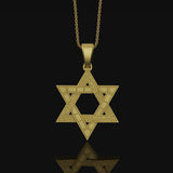 Star of David Pendant, Symbol of Jewish Faith, Elegant Hexagram Necklace, Emblem of Heritage & Unity Gold Matte