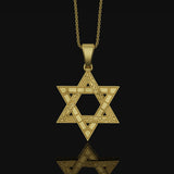 Star of David Pendant, Symbol of Jewish Faith, Elegant Hexagram Necklace, Emblem of Heritage & Unity Gold Finish