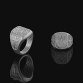 Holy Family Silver Ring, Jesus Mary Joseph, Men's Cross Pattern Band, Religious Christian Jewelry, Spiritual Gift