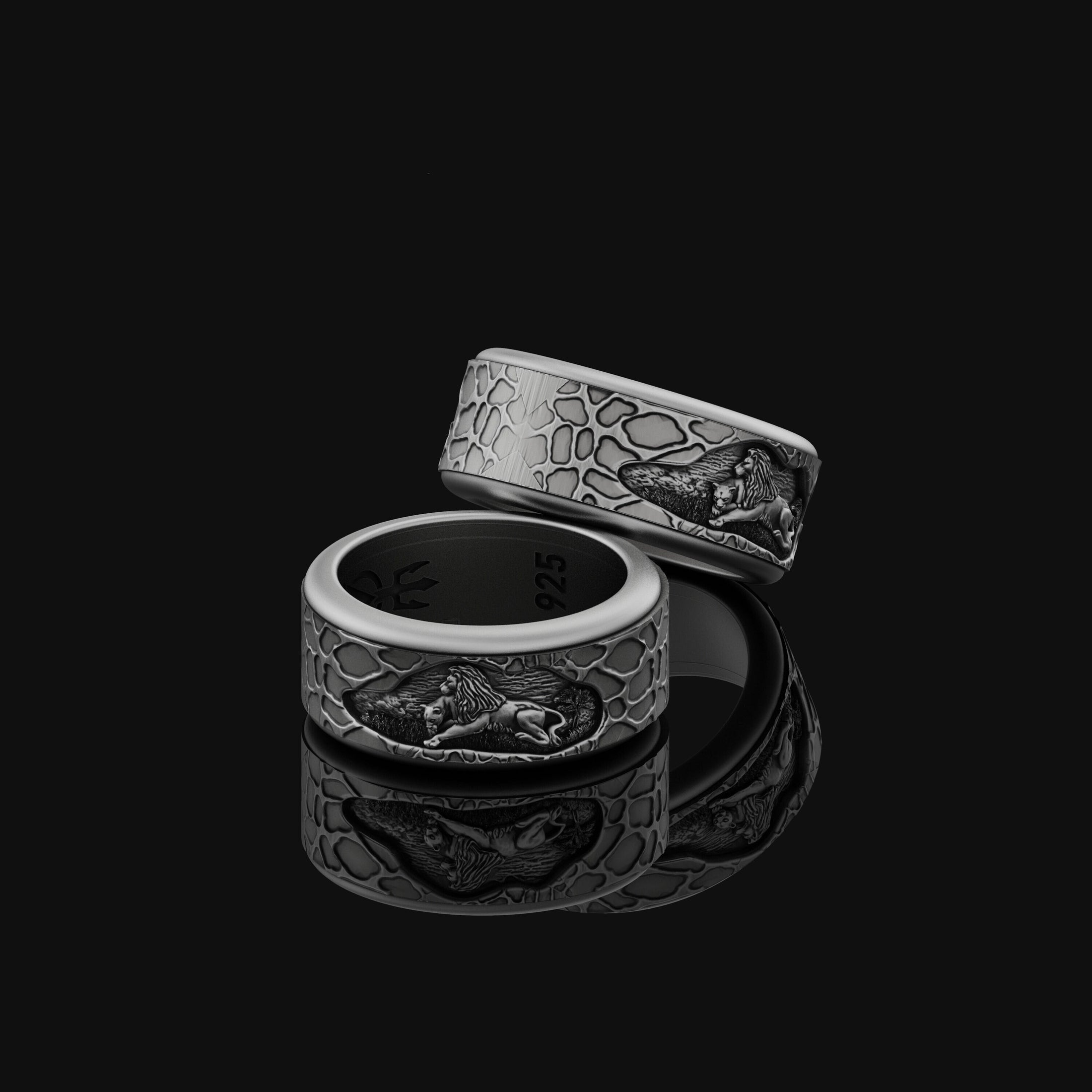 Rotating Savannah Band - Engravable Oxidized Finish