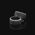 Load image into Gallery viewer, Rotating Ornamental Band - Engravable Oxidized Finish
