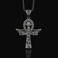 Load image into Gallery viewer, Silver Isis Necklace, Egyptian Goddess Charm, Hieroglyphic Ankh Pendant, Symbol of Life & Magic, Ancient Egypt Jewelry
