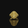 Load image into Gallery viewer, Sacred Heart Signet Ring Gold Finish
