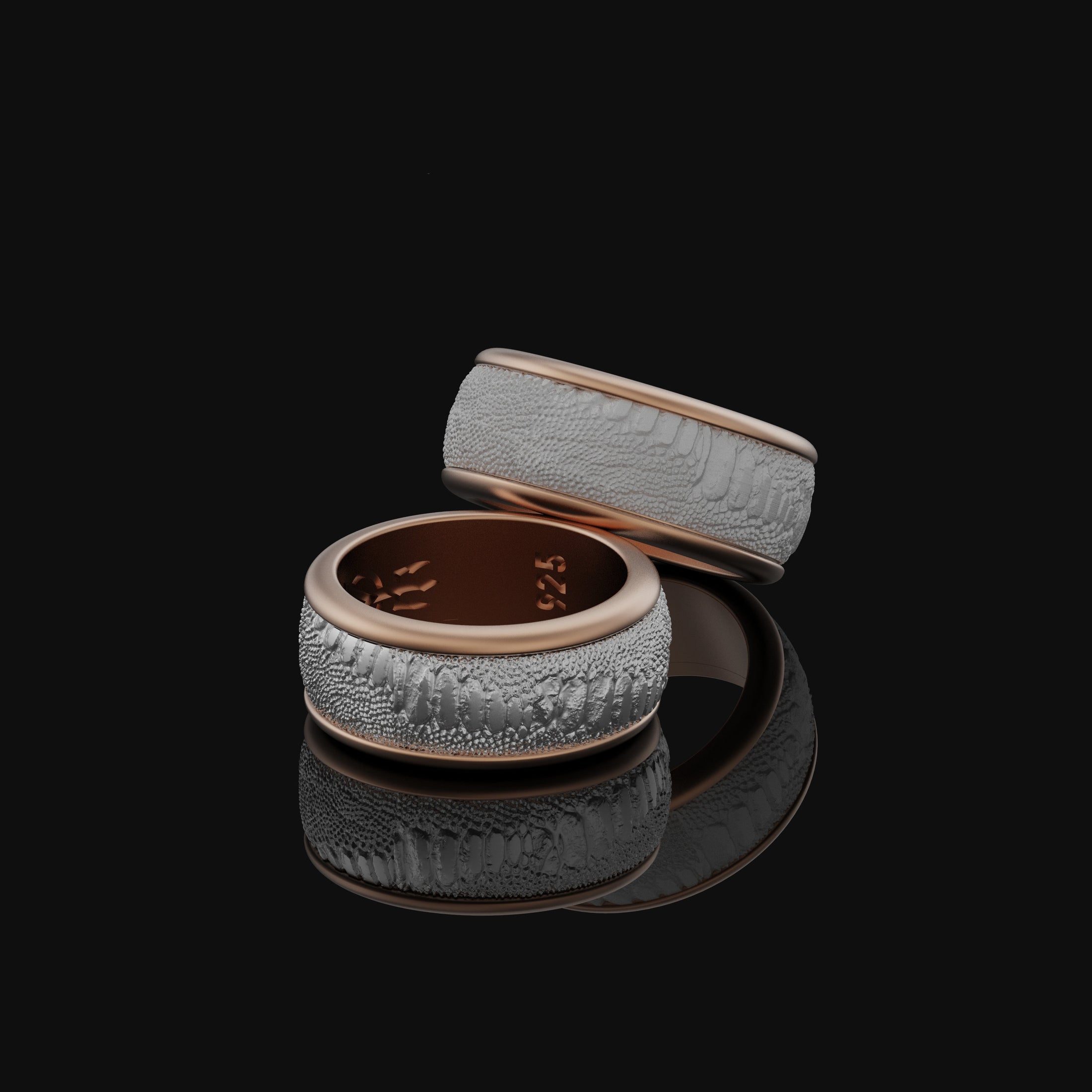 Rotating Lizard Skin Band - Engravable