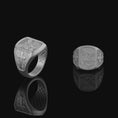 Bild in Galerie-Betrachter laden, Archangel Michael Conquers Evil Silver Ring, Men's Cross Motif Band, Spiritual Christian Jewelry, Gift of Divine Protection
