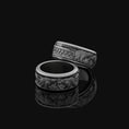 Load image into Gallery viewer, Rotating Viking Bear Band - Engravable Oxidized Finish
