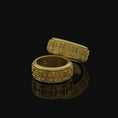 Load image into Gallery viewer, Rotating Gothic Cross Band - Engravable Gold Finish
