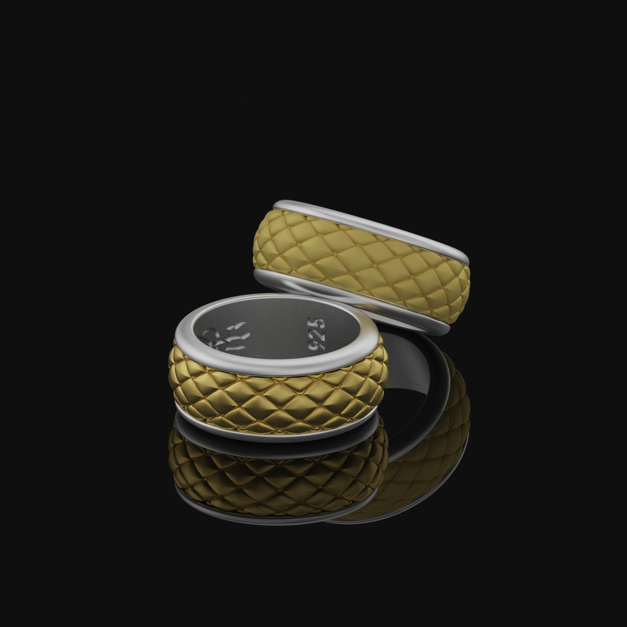 Rotating Snake Scale Band - Engravable