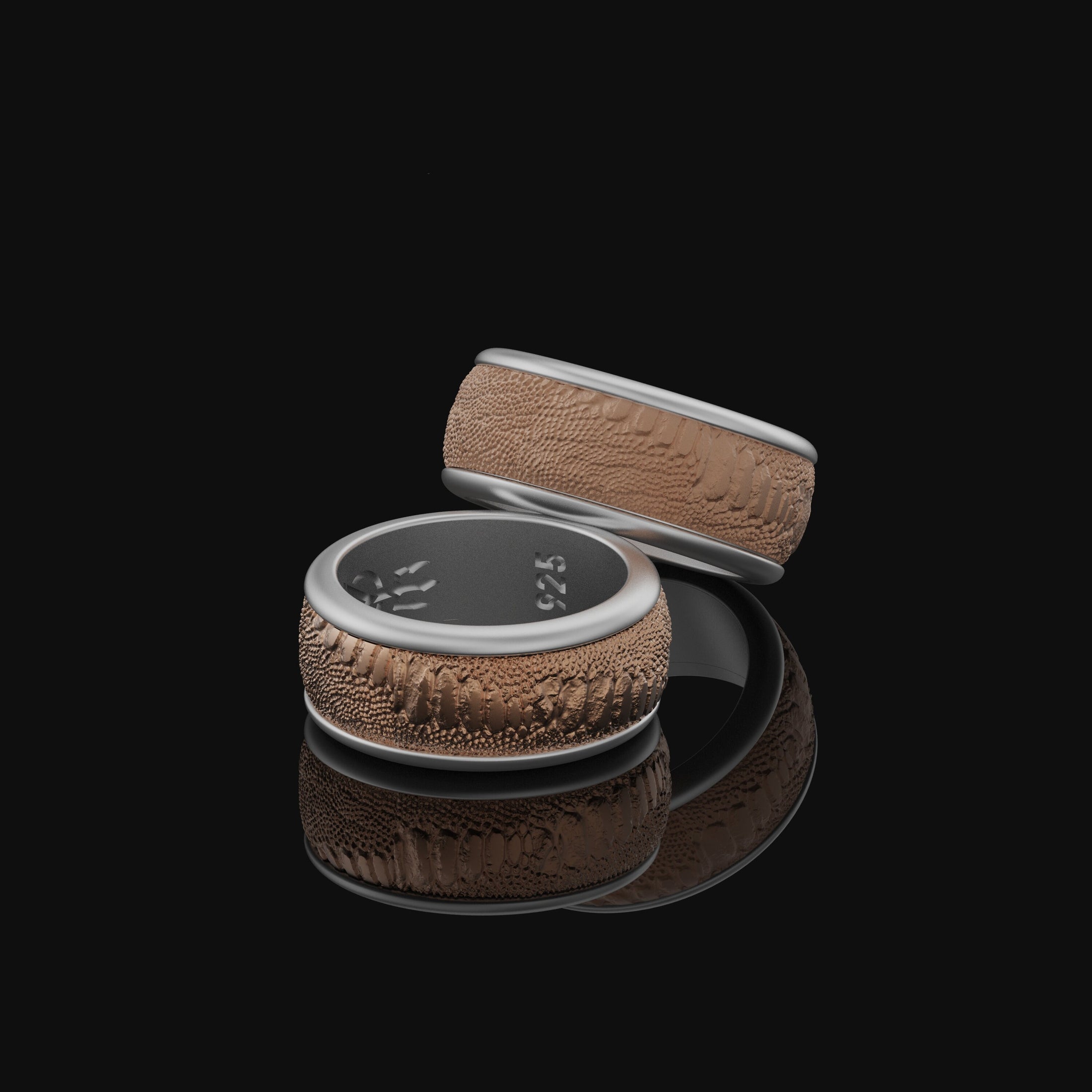 Rotating Lizard Skin Band - Engravable